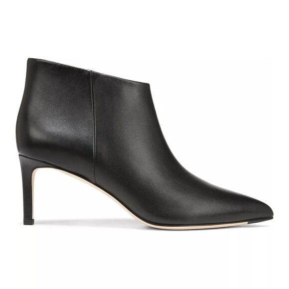 $500 VERONICA BEARD LEONE POINTED TOE HEEL BOOTIE BLACK LEATHER 7 (DB28)